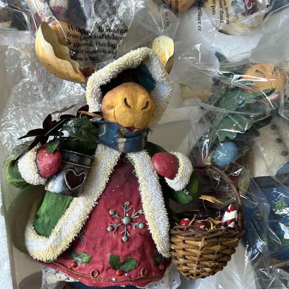 Christmas mache Moose figures family set - Picture 4 of 4